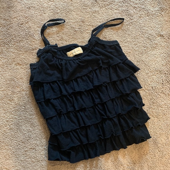 Ruffle navy tank top - Picture 3 of 6